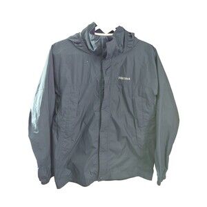 Marmot Kids Hooded Zip Front Nylon Jacket Size XL Blue Windbreaker All Season